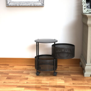 Buy SOGA 2X 2 Tier Steel Round Rotating Kitchen Cart Multi-Functional Shelves Portable Storage Organizer with Wheels Online - Garden, Tools & Hardware - 2 - AU Depot Free Shipping