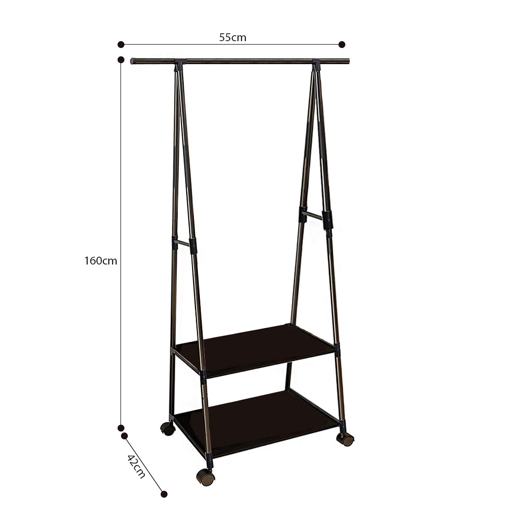 SOGA 2X 2-in-1 Organiser Clothes Shoe Rack Space-Saving Triangular Storage with Wheels Black - Rack0012X2 - Furniture - 6 - AU DEPOT SOGA Buy SOGA 2X 2-in-1 Organiser Clothes Shoe Rack Space-Saving Triangular Storage with Wheels Black Online - Furniture - 6 - AU Depot Free Shipping