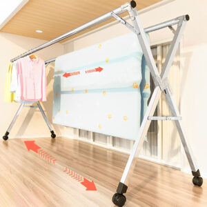 Buy SOGA 2X 2.0m Portable Standing Clothes Drying Rack Foldable Space-Saving Laundry Holder with Wheels Online - Home & Living - 2 - AU Depot Free Shipping