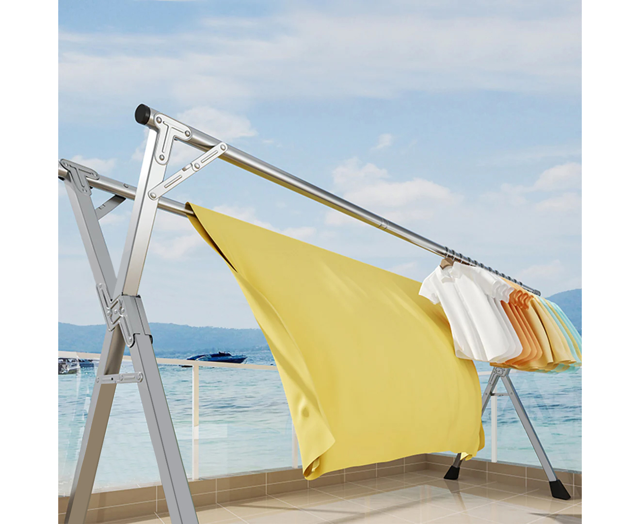 SOGA 2X 2.4m Portable Standing Clothes Drying Rack Foldable Space-Saving Laundry Holder Indoor Outdoor - BSXG2510X2 - Home & Living - 3 - AU DEPOT SOGA Buy SOGA 2X 2.4m Portable Standing Clothes Drying Rack Foldable Space-Saving Laundry Holder Indoor Outdoor Online - Home & Living - 3 - AU Depot Free Shipping