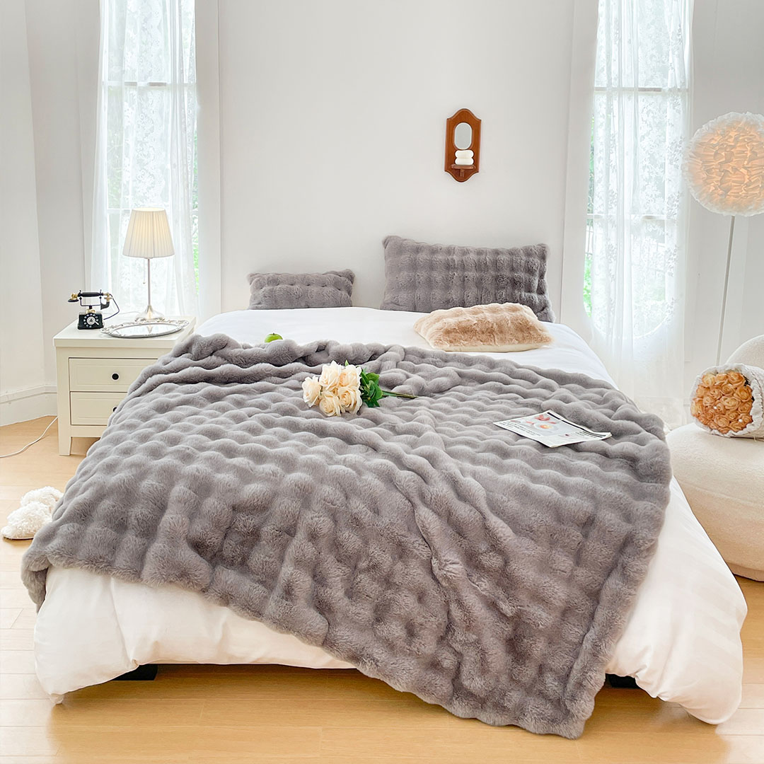 SOGA 2X 200cm Grey Fur Fuzzy Super Soft and Cozy Fluffy Throw Blanket - BlanketFur335X2 - Home - 2 - AU DEPOT SOGA Buy SOGA 2X 200cm Grey Fur Fuzzy Super Soft and Cozy Fluffy Throw Blanket Online - Home - 2 - AU Depot Free Shipping