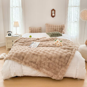 Buy SOGA 2X 200cm Light Camel Fur Fuzzy Super Soft and Cozy Fluffy Throw Blanket Online - Home - 2 - AU Depot Free Shipping