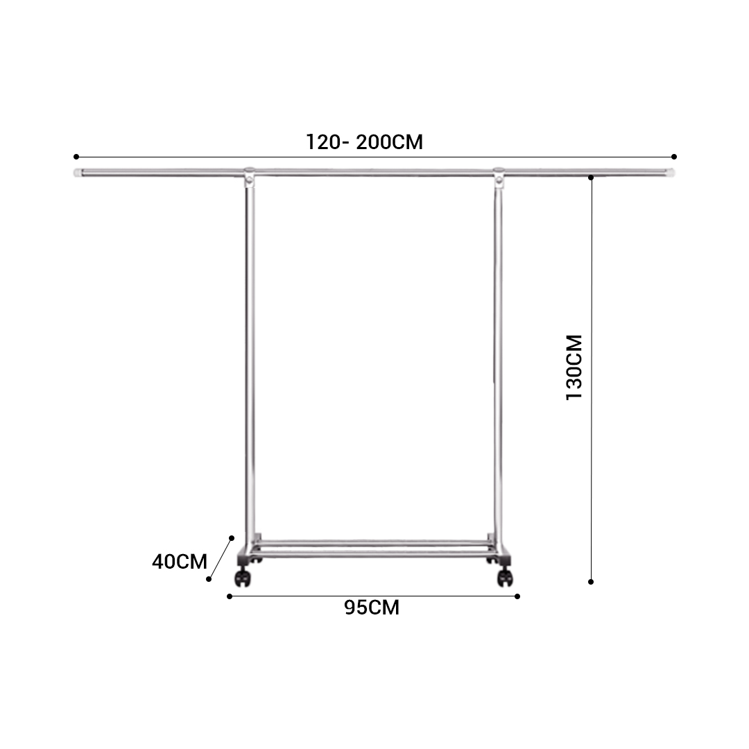 SOGA 2X 200cm Stainless Steel Floor-Standing Clothes Rack - Durable and Space-Saving Laundry Organizer - BSXG2523X2 - Home & Living - 4 - AU DEPOT SOGA Buy SOGA 2X 200cm Stainless Steel Floor-Standing Clothes Rack - Durable and Space-Saving Laundry Organizer Online - Home & Living - 4 - AU Depot Free Shipping