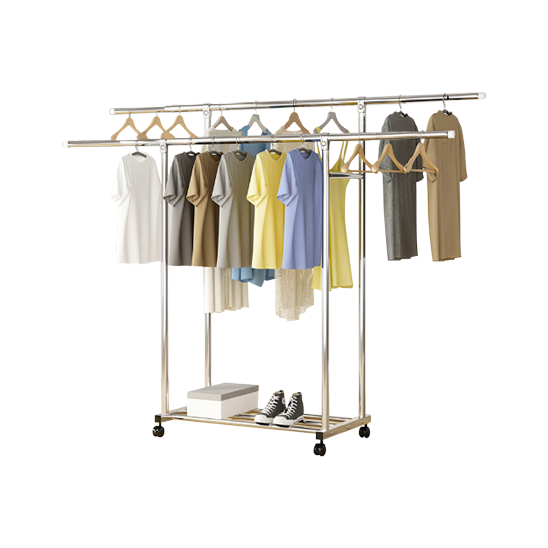 SOGA 2X 200cm Stainless Steel Floor-Standing Clothes Rack - Durable and Space-Saving Laundry Organizer - BSXG2529X2 - Home & Living - 3 - AU DEPOT SOGA Buy SOGA 2X 200cm Stainless Steel Floor-Standing Clothes Rack - Durable and Space-Saving Laundry Organizer Online - Home & Living - 3 - AU Depot Free Shipping