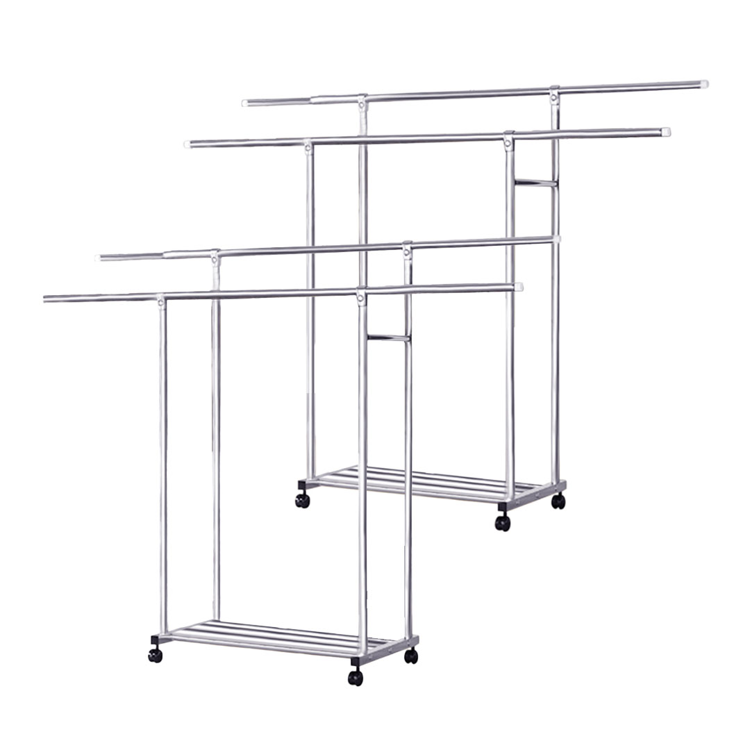 SOGA 2X 200cm Stainless Steel Floor-Standing Clothes Rack - Durable and Space-Saving Laundry Organizer - - BSXG2529X2 1 SOGA 2X 200cm Stainless Steel Floor-Standing Clothes Rack - Durable and Space-Saving Laundry Organizer - AU DEPOT Buy SOGA 2X 200cm Stainless Steel Floor-Standing Clothes Rack - Durable and Space-Saving Laundry Organizer Online - Home & Living - 1 - AU Depot Free Shipping