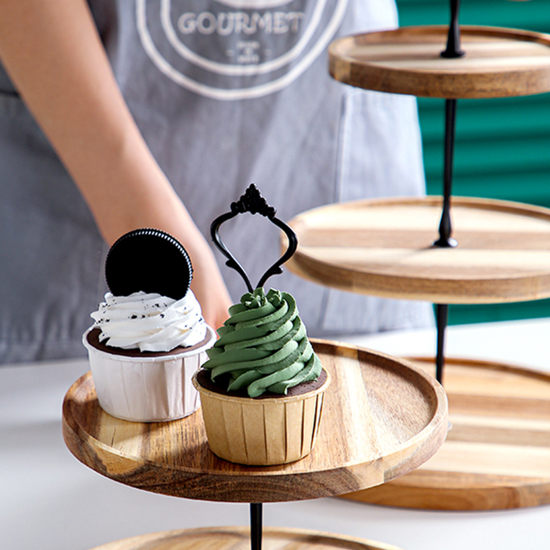 SOGA 2X 20cm 2 Tier Brown Round Wooden Acacia Dessert Tray Cake Snacks Cupcake Stand Buffet Serving Countertop Decor - WodC238X2 - Kitchenware - 3 - AU DEPOT SOGA Buy SOGA 2X 20cm 2 Tier Brown Round Wooden Acacia Dessert Tray Cake Snacks Cupcake Stand Buffet Serving Countertop Decor Online - Kitchenware - 3 - AU Depot Free Shipping
