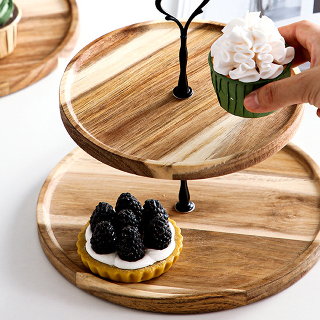 SOGA 2X 20cm 2 Tier Brown Round Wooden Acacia Dessert Tray Cake Snacks Cupcake Stand Buffet Serving Countertop Decor - WodC238X2 - Kitchenware - 5 - AU DEPOT SOGA Buy SOGA 2X 20cm 2 Tier Brown Round Wooden Acacia Dessert Tray Cake Snacks Cupcake Stand Buffet Serving Countertop Decor Online - Kitchenware - 5 - AU Depot Free Shipping
