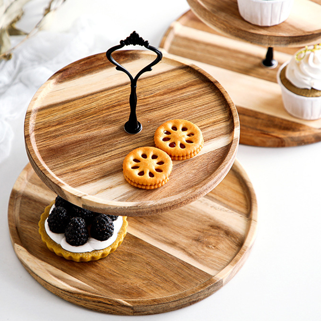 SOGA 2X 20cm 2 Tier Brown Round Wooden Acacia Dessert Tray Cake Snacks Cupcake Stand Buffet Serving Countertop Decor - WodC238X2 - Kitchenware - 6 - AU DEPOT SOGA Buy SOGA 2X 20cm 2 Tier Brown Round Wooden Acacia Dessert Tray Cake Snacks Cupcake Stand Buffet Serving Countertop Decor Online - Kitchenware - 6 - AU Depot Free Shipping