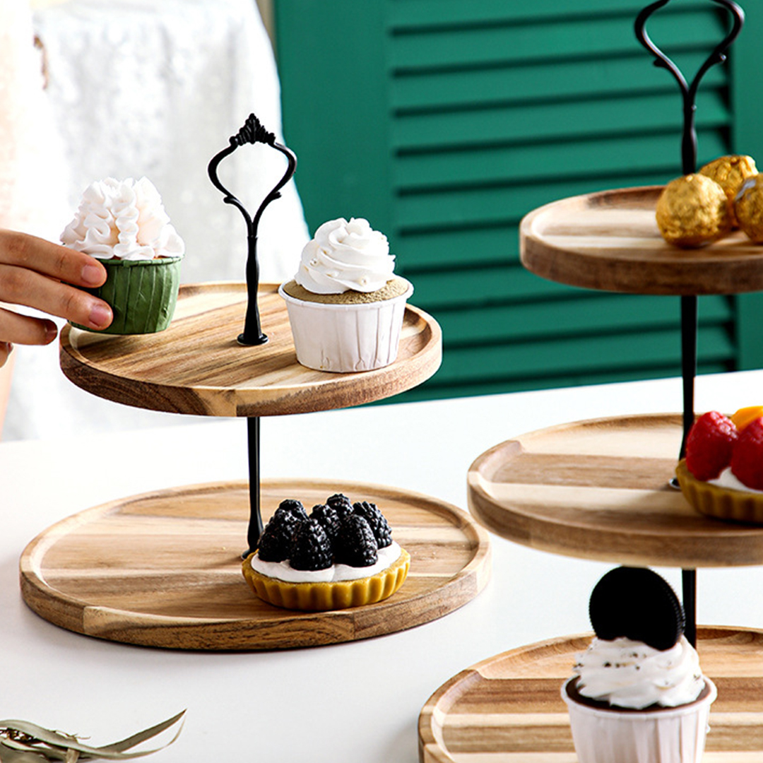 SOGA 2X 20cm 2 Tier Brown Round Wooden Acacia Dessert Tray Cake Snacks Cupcake Stand Buffet Serving Countertop Decor - WodC238X2 - Kitchenware - 7 - AU DEPOT SOGA Buy SOGA 2X 20cm 2 Tier Brown Round Wooden Acacia Dessert Tray Cake Snacks Cupcake Stand Buffet Serving Countertop Decor Online - Kitchenware - 7 - AU Depot Free Shipping