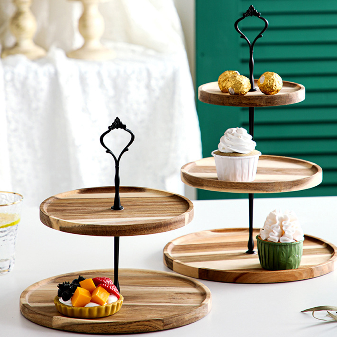 SOGA 2X 20cm 2 Tier Brown Round Wooden Acacia Dessert Tray Cake Snacks Cupcake Stand Buffet Serving Countertop Decor - WodC238X2 - Kitchenware - 8 - AU DEPOT SOGA Buy SOGA 2X 20cm 2 Tier Brown Round Wooden Acacia Dessert Tray Cake Snacks Cupcake Stand Buffet Serving Countertop Decor Online - Kitchenware - 8 - AU Depot Free Shipping