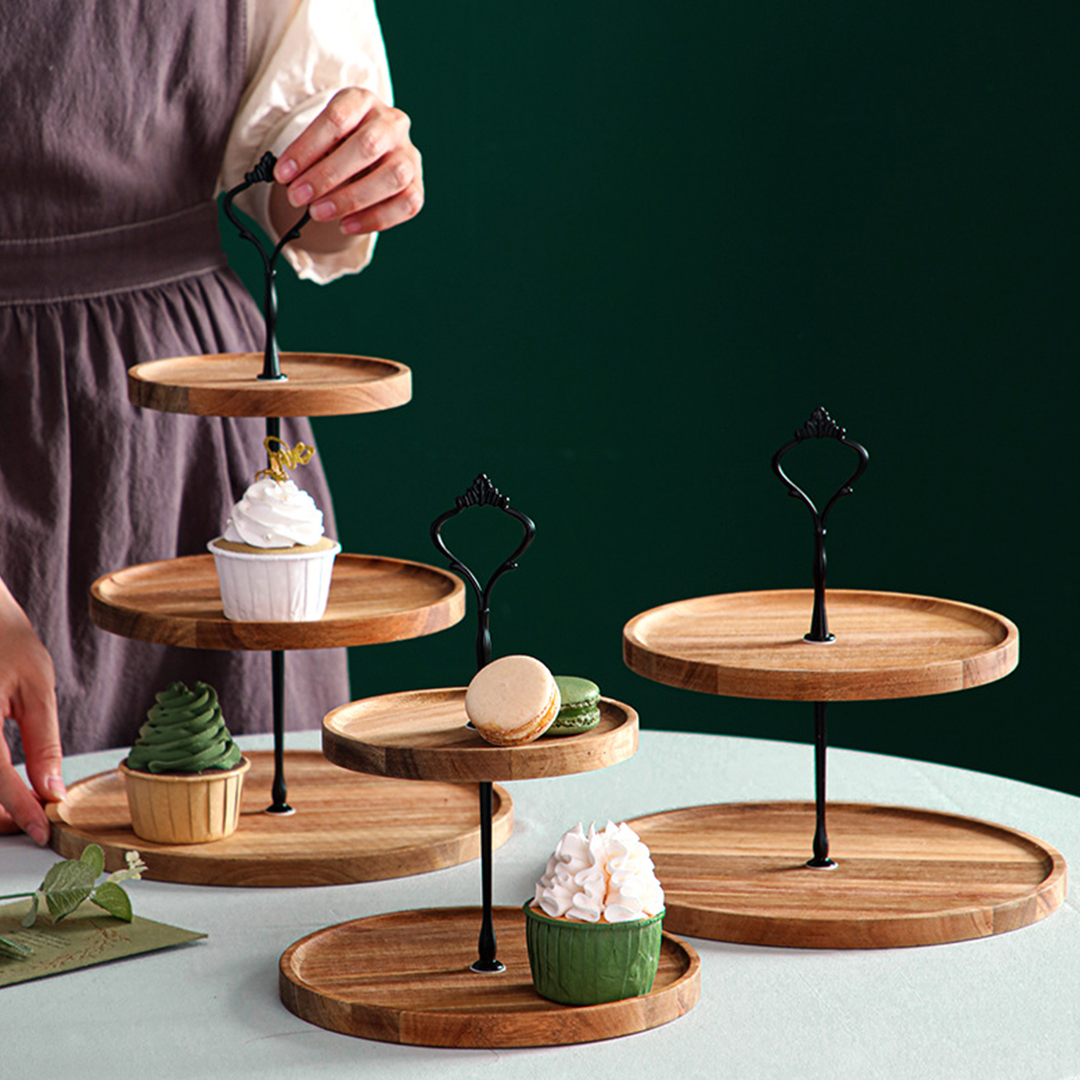 SOGA 2X 20cm 2 Tier Brown Round Wooden Acacia Dessert Tray Cake Snacks Cupcake Stand Buffet Serving Countertop Decor - WodC238X2 - Kitchenware - 10 - AU DEPOT SOGA Buy SOGA 2X 20cm 2 Tier Brown Round Wooden Acacia Dessert Tray Cake Snacks Cupcake Stand Buffet Serving Countertop Decor Online - Kitchenware - 10 - AU Depot Free Shipping