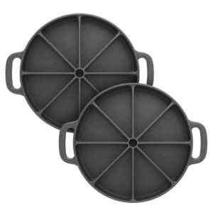 Buy SOGA 2X 21.5CM Round Cast Iron Baking Wedge Pan Cornbread Cake 8-Slice Baking Dish with Handle Online - Home & Living - 1 - AU Depot Free Shipping