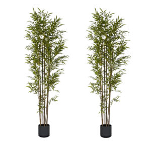 Buy SOGA 2X 210cm Lucky Bamboo Tree Bambusa Vulgaris Artificial Plant w/ 7 Branches Home Accent Decor Online - Home & Living - 1 - AU Depot Free Shipping