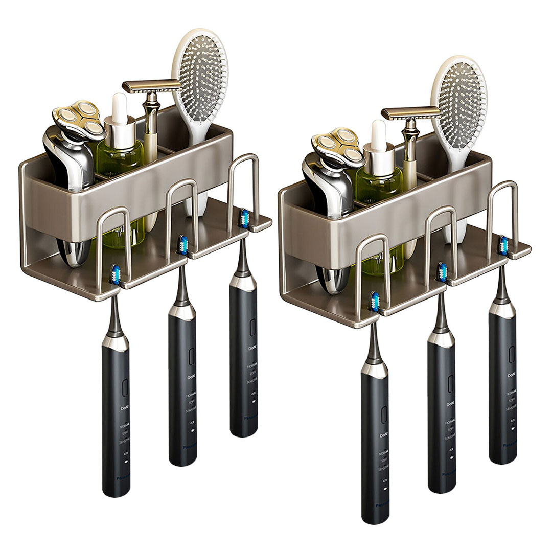 SOGA 2X 21cm Wall-Mounted Bathroom Storage Organiser Space Saving Adhesive Shelf Rack - Bathroom Storage - TAN1002X2 1 SOGA 2X 21cm Wall-Mounted Bathroom Storage Organiser Space Saving Adhesive Shelf Rack - AU DEPOT Buy SOGA 2X 21cm Wall-Mounted Bathroom Storage Organiser Space Saving Adhesive Shelf Rack Online - Home - 1 - AU Depot Free Shipping