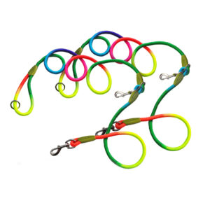 Buy SOGA 2X 220cm Multifunction Hands-Free Rope Pet Cat Dog Puppy Double Ended Leash for Walking Training Tracking Obedience Rainbow Online - Pets - 1 - AU Depot Free Shipping