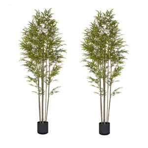 Buy SOGA 2X 240cm Lucky Bamboo Tree Bambusa Vulgaris Artificial Plant w/ 7 Branches Home Accent Decor Online - Home & Living - 1 - AU Depot Free Shipping