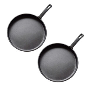 Buy SOGA 2X 26cm Round Cast Iron Frying Pan Skillet Griddle Sizzle Platter Online - Home & Living - 1 - AU Depot Free Shipping