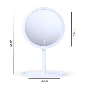 Buy SOGA 2X 26cm White Round Smart LED Makeup Bedroom Table Vanity Mirror Tricolor Adjustable Light Online - Home - 2 - AU Depot Free Shipping