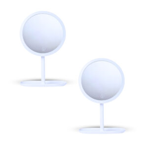 Buy SOGA 2X 26cm White Round Smart LED Makeup Bedroom Table Vanity Mirror Tricolor w/ 5x Magnification Online - Home - 1 - AU Depot Free Shipping