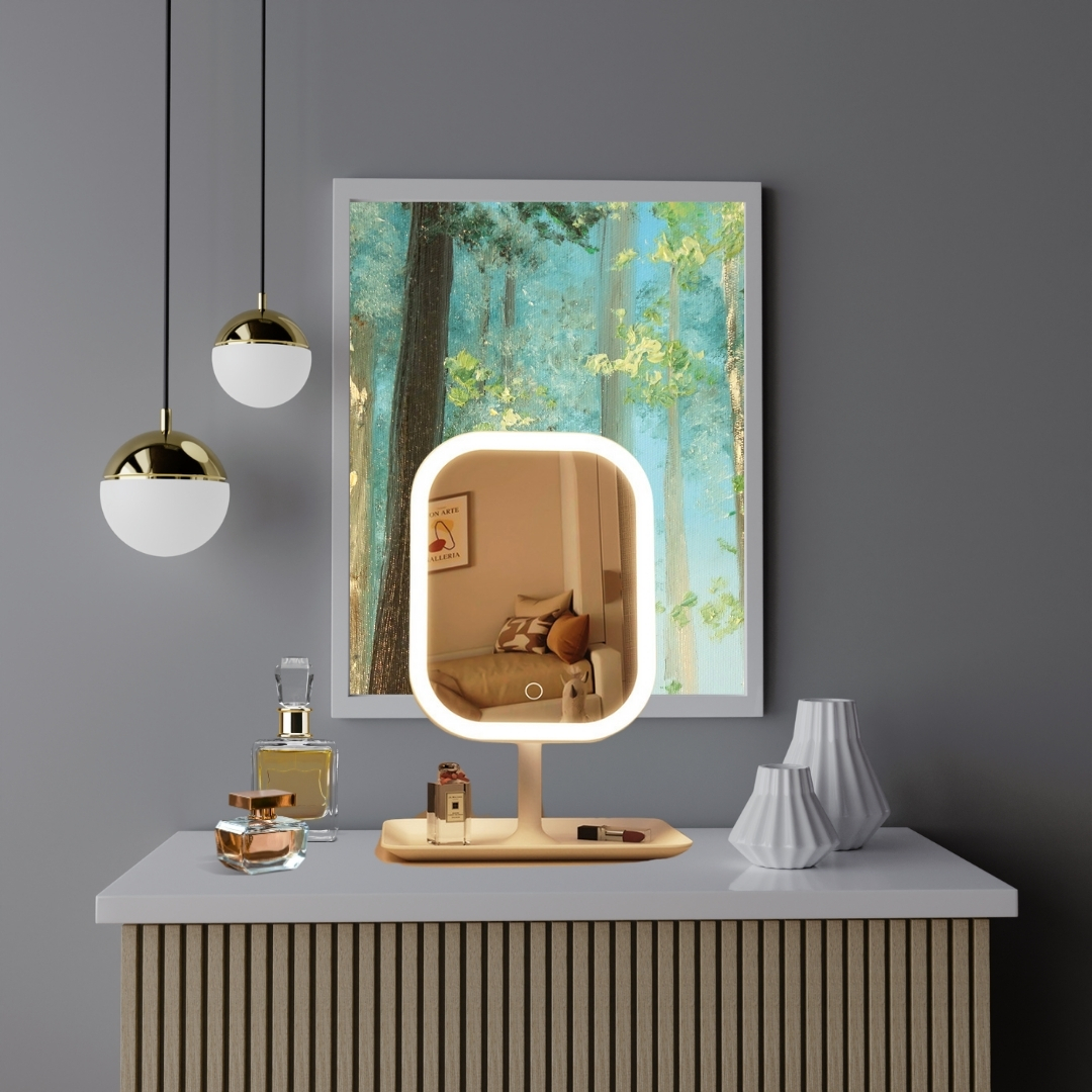 SOGA 2X 26cm White Squared Smart LED Makeup Bedroom Table Vanity Mirror Tricolor Adjustable Light - MirrorE8X2 - Home - 4 - AU DEPOT SOGA Buy SOGA 2X 26cm White Squared Smart LED Makeup Bedroom Table Vanity Mirror Tricolor Adjustable Light Online - Home - 4 - AU Depot Free Shipping