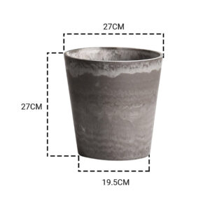 Buy SOGA 2X 27cm Rock Grey Round Resin Plant Flower Pot in Cement Pattern Planter Cachepot for Indoor Home Office Online - Home & Living - 2 - AU Depot Free Shipping