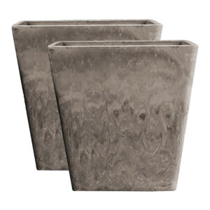Buy SOGA 2X 27cm Sand Grey Square Resin Plant Flower Pot in Cement Pattern Planter Cachepot for Indoor Home Office Online - Home & Living - 1 - AU Depot Free Shipping