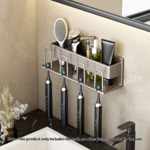 Buy SOGA 2X 27cm Wall-Mounted Bathroom Storage Organiser Space Saving Adhesive Shelf Rack Online - Home - 2 - AU Depot Free Shipping