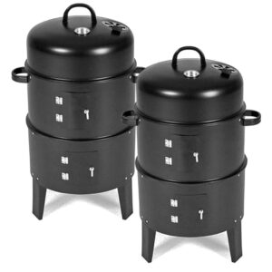 Buy SOGA 2X 3 In 1 Barbecue Smoker Outdoor Charcoal BBQ Grill Camping Picnic Fishing Online - home & living > outdoor living > barbecues > barbecues > smokers - 1 - AU Depot Free Shipping