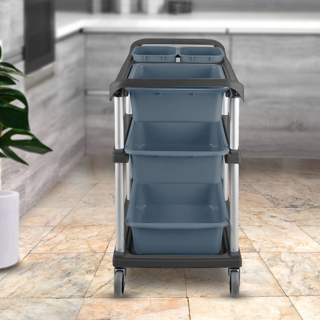 SOGA 2X 3-Tier Commercial Soiled Food Trolley Dirty Plate Cart Five Buckets Kitchen Food Utility - FoodCart1518X2 - Business & Industrial - 5 - AU DEPOT SOGA Buy SOGA 2X 3-Tier Commercial Soiled Food Trolley Dirty Plate Cart Five Buckets Kitchen Food Utility Online - Business & Industrial - 5 - AU Depot Free Shipping