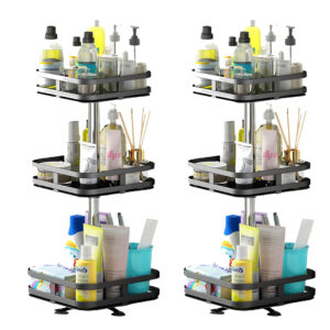 Buy SOGA 2X 3 Tier Steel Black Square Rotating Multi-Function Kitchen Portable Storage Spice Seasoning Kitchen Countertop Organiser Shelf Online - Garden, Tools & Hardware - 1 - AU Depot Free Shipping