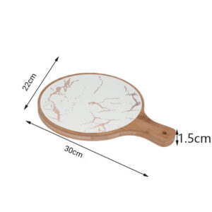 Buy SOGA 2X 30cm White Circle Wooden Serving Tray Slate Steak Serving Platter Chopping Board Paddle Home Decor Online - Kitchenware - 2 - AU Depot Free Shipping