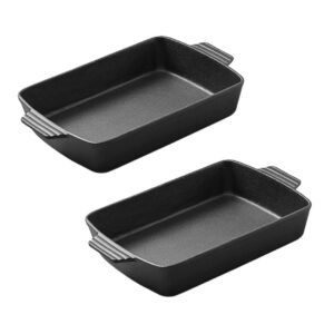 Buy SOGA 2X 33cm Cast Iron Rectangle Bread Cake Baking Dish Lasagna Roasting Pan Online - Home & Living - 1 - AU Depot Free Shipping
