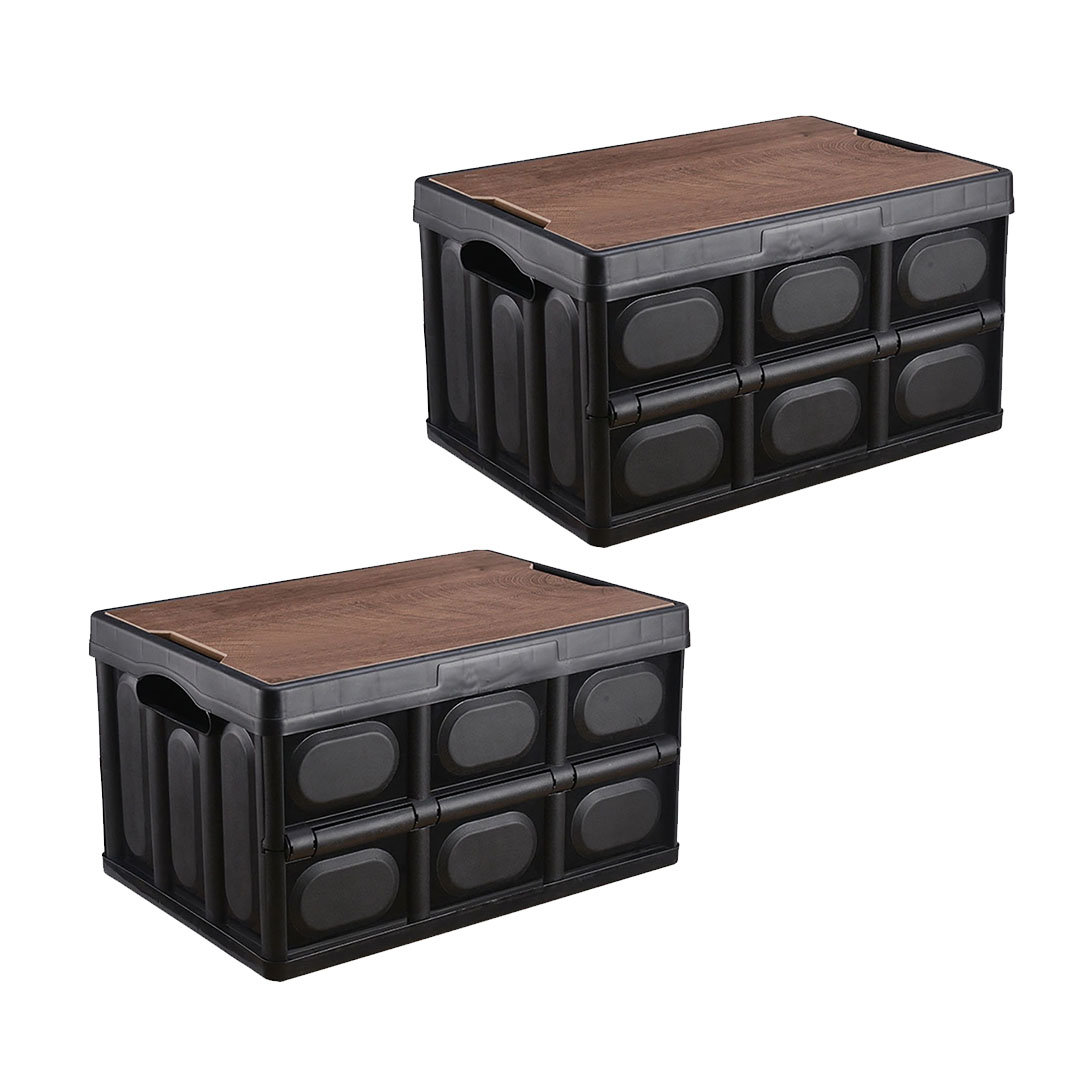 SOGA 2X 34.5x22cm 18L Black Car & Camping Foldable Storage Box Crate Stackable Container No Handle - - StorageBox3701X2 1 SOGA 2X 34.5x22cm 18L Black Car & Camping Foldable Storage Box Crate Stackable Container No Handle - AU DEPOT Buy SOGA 2X 34.5x22cm 18L Black Car & Camping Foldable Storage Box Crate Stackable Container No Handle Online - Furniture - 1 - AU Depot Free Shipping