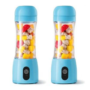 Buy SOGA 2X 380ml Portable Mini USB Rechargeable Handheld Fruit Mixer Juicer Blue Online - electronics & appliances > appliances > small kitchen appliances > coffee machines & beverages > juicers - 1 - AU Depot Free Shipping