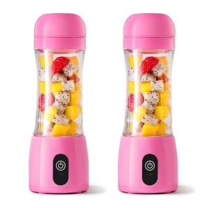 Buy SOGA 2X 380ml Portable Mini USB Rechargeable Handheld Fruit Mixer Juicer Pink Online - electronics & appliances > appliances > small kitchen appliances > coffee machines & beverages > juicers - 1 - AU Depot Free Shipping