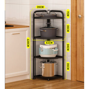 Buy SOGA 2X 4 Tier Steel Triangular  Corner Stand Multi-Functional Shelves Portable Storage Organizer Online - Garden, Tools & Hardware - 2 - AU Depot Free Shipping