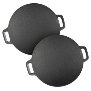 Buy SOGA 2X 42X37cm Cast Iron Induction Crepes Pan Baking Cookie Pancake Pizza Bakeware Online - Home & Living - 1 - AU Depot Free Shipping