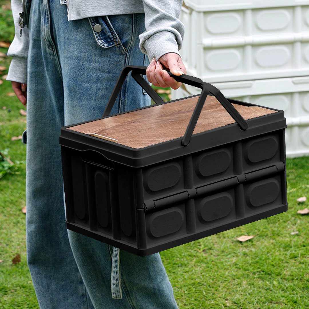 SOGA 2X 42cm 30L Black Car & Camping Foldable Storage Box Crate Stackable Container with Handle - StorageBox3709X2 - Furniture - 5 - AU DEPOT SOGA Buy SOGA 2X 42cm 30L Black Car & Camping Foldable Storage Box Crate Stackable Container with Handle Online - Furniture - 5 - AU Depot Free Shipping
