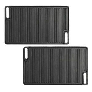 Buy SOGA 2X 45cm Rectangular Cast Iron Portable Fry BBQ Grill Plate Cooking Pan Tray with Handle Online - Home & Living - 1 - AU Depot Free Shipping