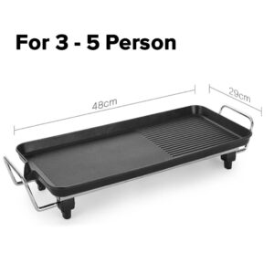Buy SOGA 2X 48cm Electric BBQ Grill Teppanyaki Tough Non-Stick Surface Hot Plate Kitchen 3-5 Person Online - electronics & appliances > appliances > small kitchen appliances > benchtop cooking > sandwich presses & grills - 2 - AU Depot Free Shipping