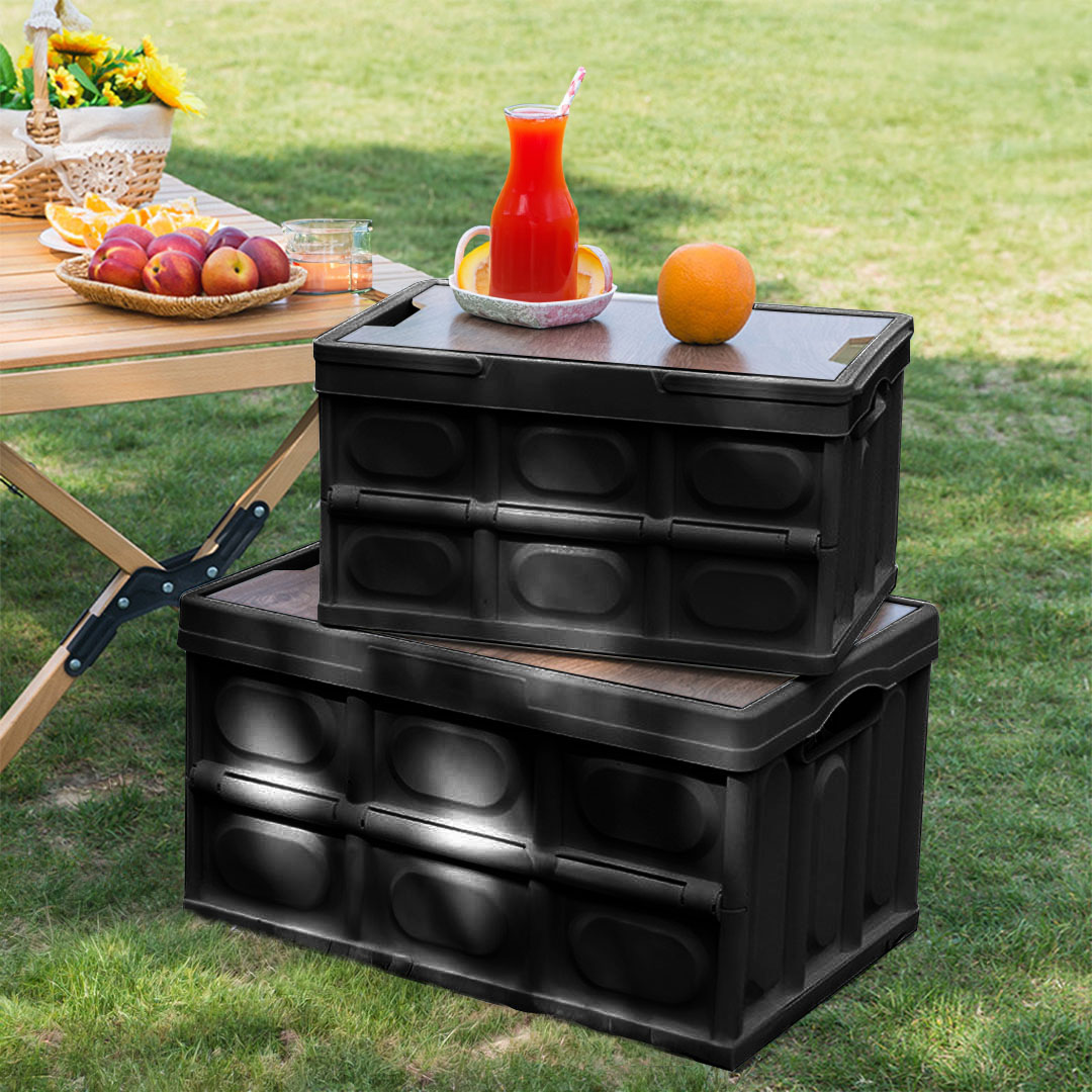 SOGA 2X 52.5cm 55L Black Car & Camping Foldable Storage Box Crate Stackable Container with Handle - StorageBox3711X2 - Furniture - 3 - AU DEPOT SOGA Buy SOGA 2X 52.5cm 55L Black Car & Camping Foldable Storage Box Crate Stackable Container with Handle Online - Furniture - 3 - AU Depot Free Shipping