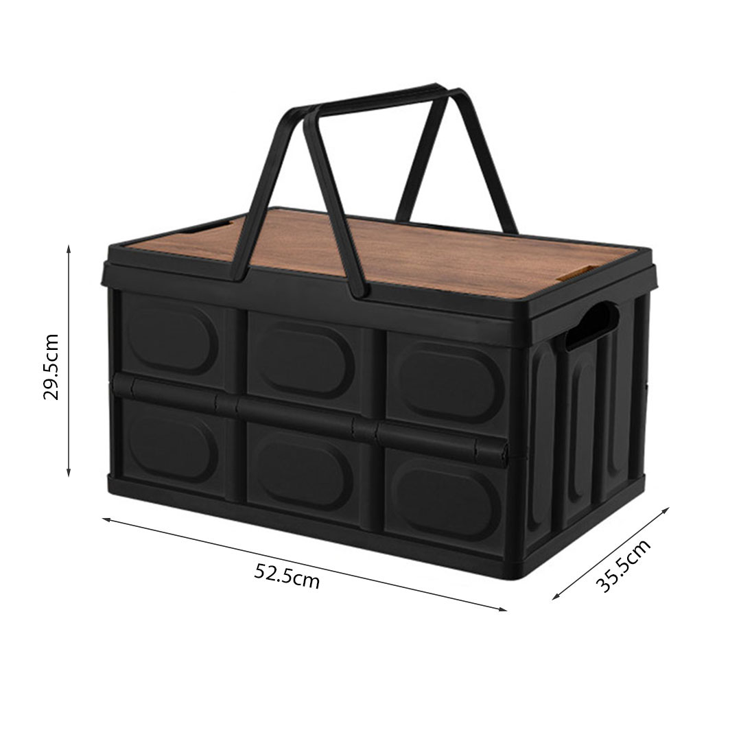 SOGA 2X 52.5cm 55L Black Car & Camping Foldable Storage Box Crate Stackable Container with Handle - StorageBox3711X2 - Furniture - 6 - AU DEPOT SOGA Buy SOGA 2X 52.5cm 55L Black Car & Camping Foldable Storage Box Crate Stackable Container with Handle Online - Furniture - 6 - AU Depot Free Shipping