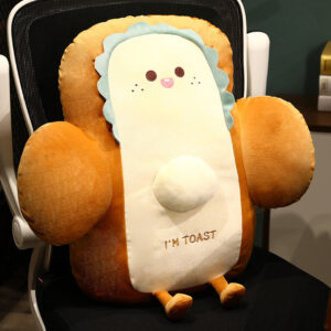 Buy SOGA 2X 58cm Cute Face Toast Bread Cushion Stuffed Car Seat Plush Cartoon Back Support Pillow Home Decor Online - Furniture - 2 - AU Depot Free Shipping