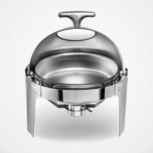 Buy SOGA 2X 6L Round Chafing Stainless Steel Food Warmer with Glass Roll Top Online - Furniture - 2 - AU Depot Free Shipping