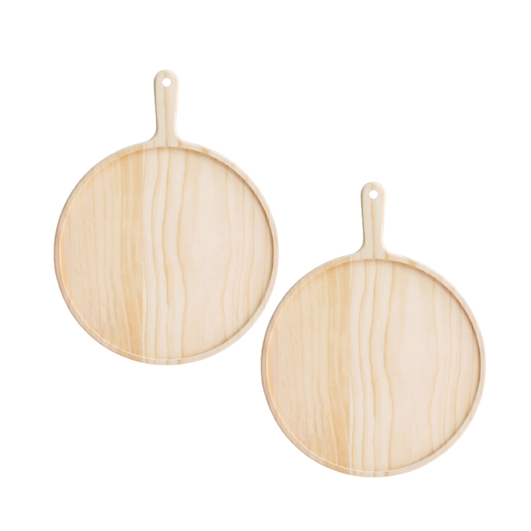 SOGA 2X 7 inch Round Premium Wooden Pine Food Serving Tray Charcuterie Board Paddle Home Decor - Servingware Platter - WodB107X2 1 SOGA 2X 7 inch Round Premium Wooden Pine Food Serving Tray Charcuterie Board Paddle Home Decor - AU DEPOT Buy SOGA 2X 7 inch Round Premium Wooden Pine Food Serving Tray Charcuterie Board Paddle Home Decor Online - Kitchenware - 1 - AU Depot Free Shipping