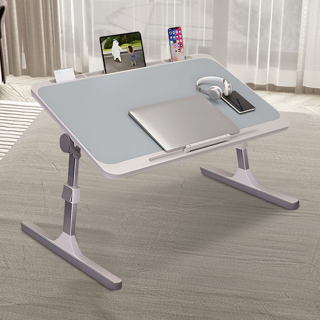 SOGA 2X 70X45cm Grey Small Laptop Bed Portable Foldable Study Table Adjustable - BedTableA13X2 - Desks & Computer Tables - 3 - AU DEPOT SOGA Buy SOGA 2X 70X45cm Grey Small Laptop Bed Portable Foldable Study Table Adjustable Online - Desks & Computer Tables - 3 - AU Depot Free Shipping