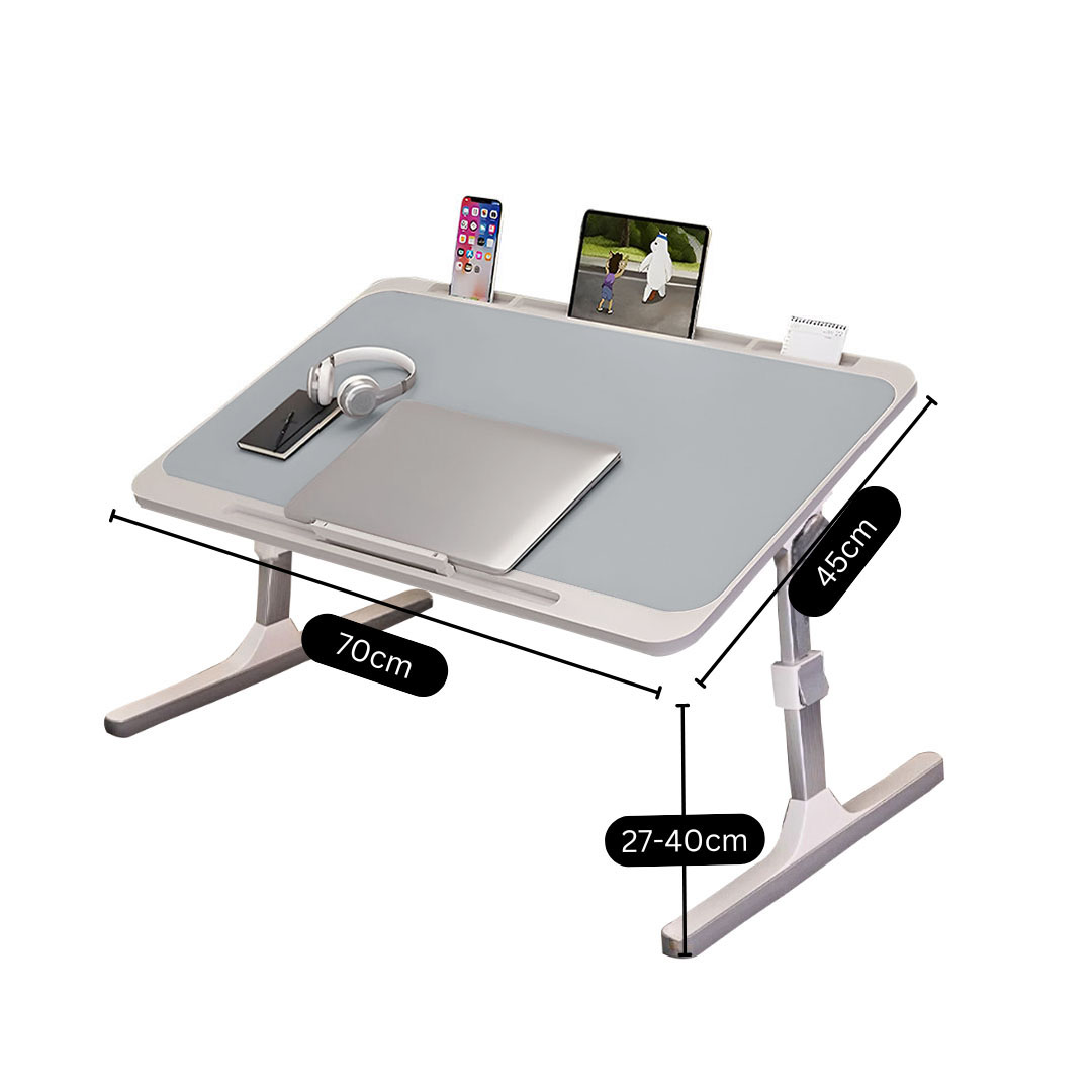 SOGA 2X 70X45cm Grey Small Laptop Bed Portable Foldable Study Table Adjustable - BedTableA13X2 - Desks & Computer Tables - 5 - AU DEPOT SOGA Buy SOGA 2X 70X45cm Grey Small Laptop Bed Portable Foldable Study Table Adjustable Online - Desks & Computer Tables - 5 - AU Depot Free Shipping
