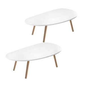 Buy SOGA 2X 80x40cm White Living Room Nordic  Coffee Table Simple Modern Home Style Online - Furniture - 1 - AU Depot Free Shipping