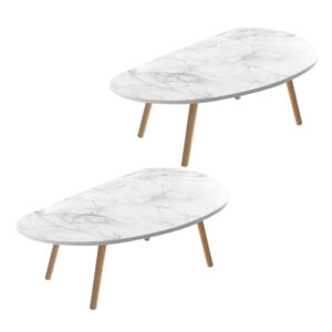 Buy SOGA 2X 80x40cm White Stone Pattern Living Room Nordic  Coffee Table Modern Style Online - Furniture - 1 - AU Depot Free Shipping