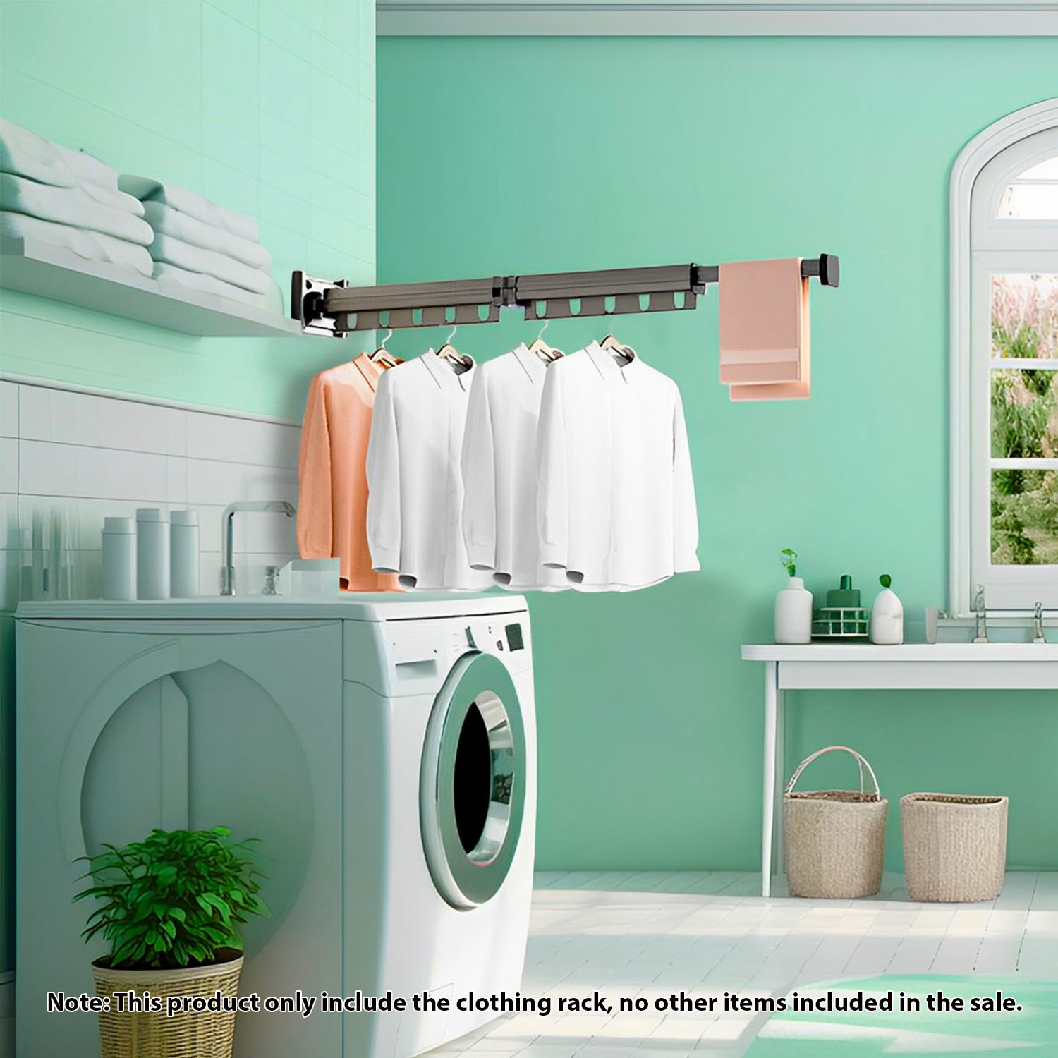 SOGA 2X 93.2cm Wall-Mounted Clothing Dry Rack Retractable Space-Saving Foldable Hanger - BSGKZD02X2 - Home & Living - 2 - AU DEPOT SOGA Buy SOGA 2X 93.2cm Wall-Mounted Clothing Dry Rack Retractable Space-Saving Foldable Hanger Online - Home & Living - 2 - AU Depot Free Shipping